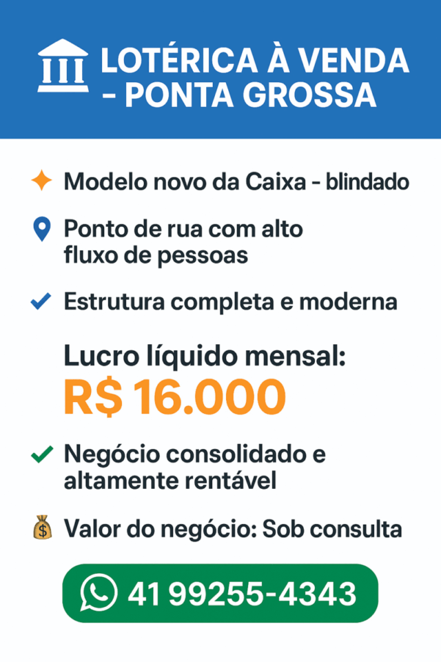 Lotérica à Venda – Ponta Grossa