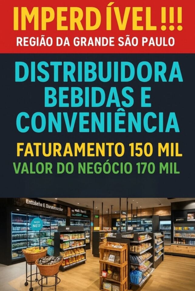 REPASSO DISTRIBUIDORA DE BEBIDAS E CONVENIÊNCIA COM FATURAMENTO R150MIL