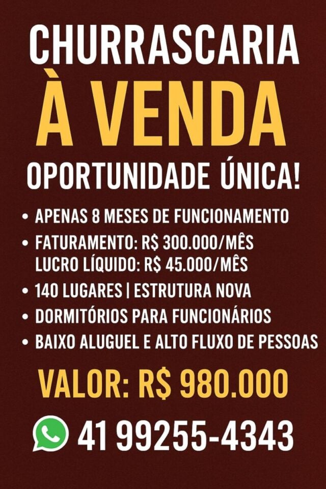 Churrascaria à Venda – Oportunidade Única