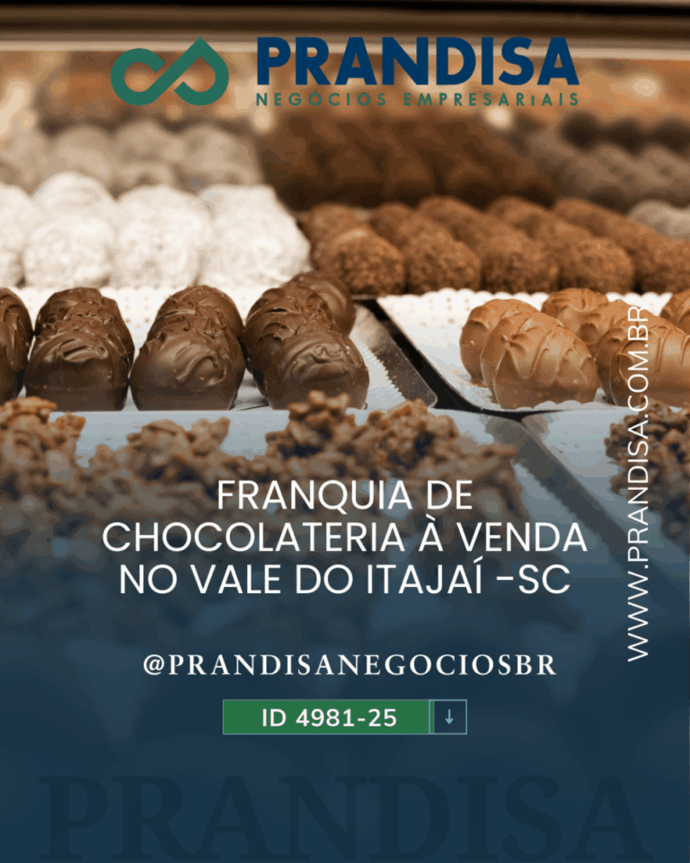 Franquia de chocolateria à venda no Vale do Itajaí em Santa Catarina – SC