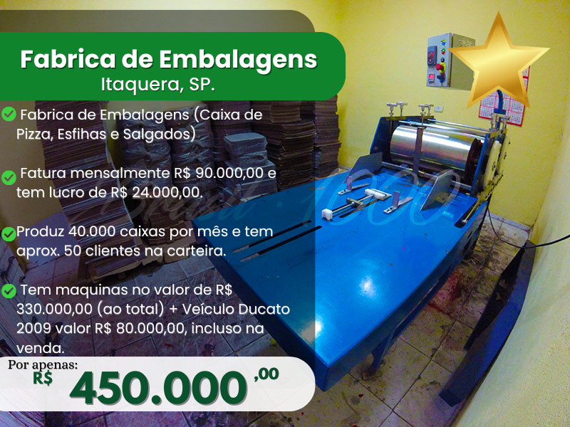 Fabrica de Embalagens em Itaquera, SP  Cod 113744