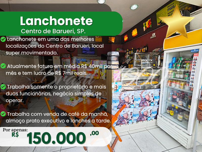 Lanchonete no Centro de Barueri, SP Cod 113769