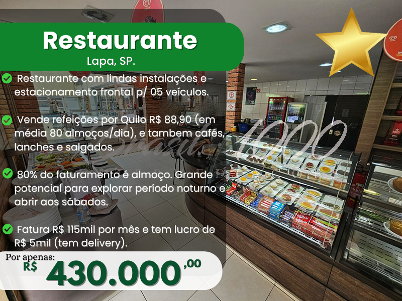 Restaurante na Lapa, SPCod 113879