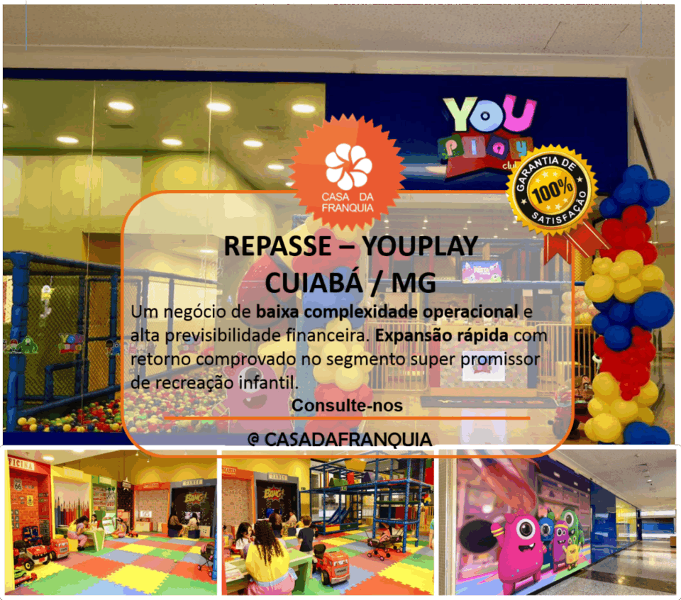 📢 Repasse de Franquia – YouPlay Estação Cuiabá/MT