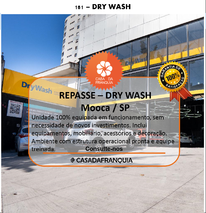 🚗 REPASSE DE FRANQUIA – DRYWASH MOOCA / SP