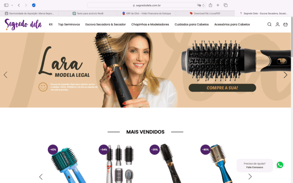 Venda de E-commerce Consolidado no Setor de Beleza – Segredo Dela