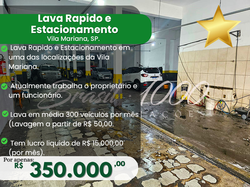 Lava Rapido e Estacionamento na Vila Mariana, SP Cod 113904