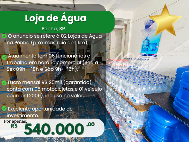 Loja de Água na Penha, SP Cod 113973