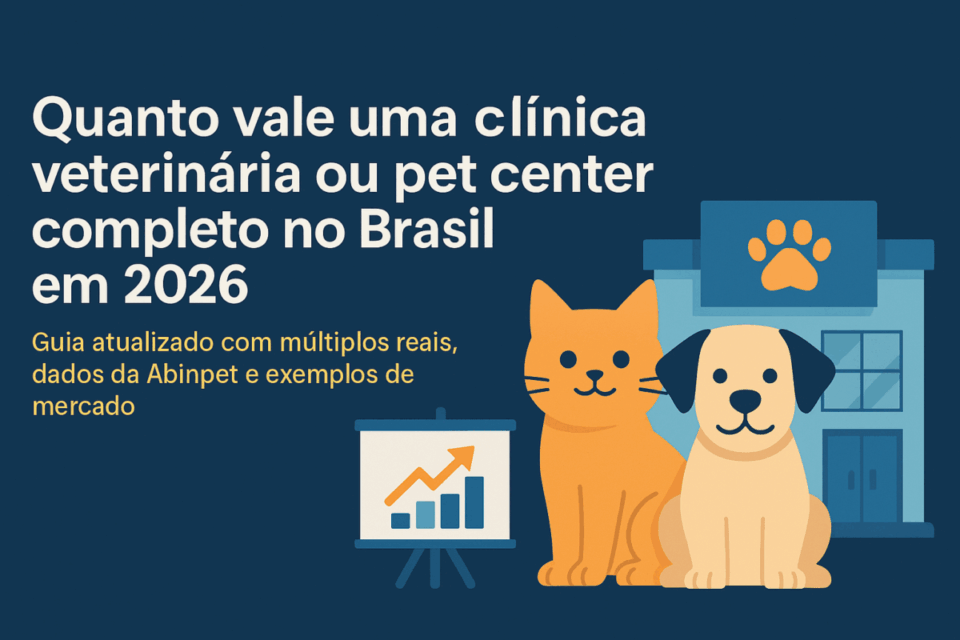🚀 Quanto vale uma clínica veterinária ou pet center completo no Brasil em 2026? Guia atualizado com múltiplos reais