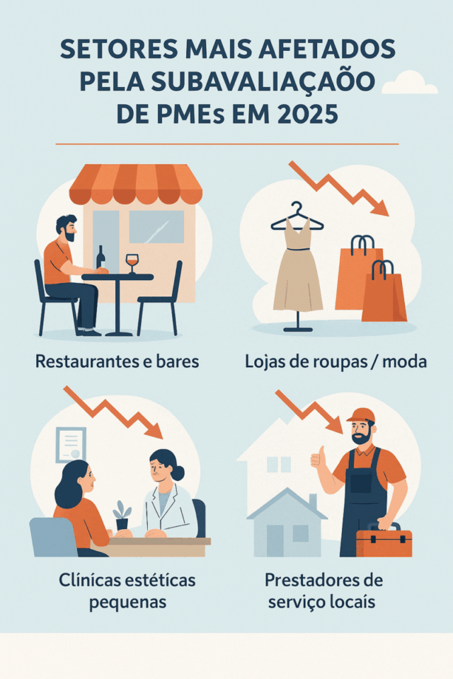 setores mais afetados pela subavaliação de PMEs em 2025
