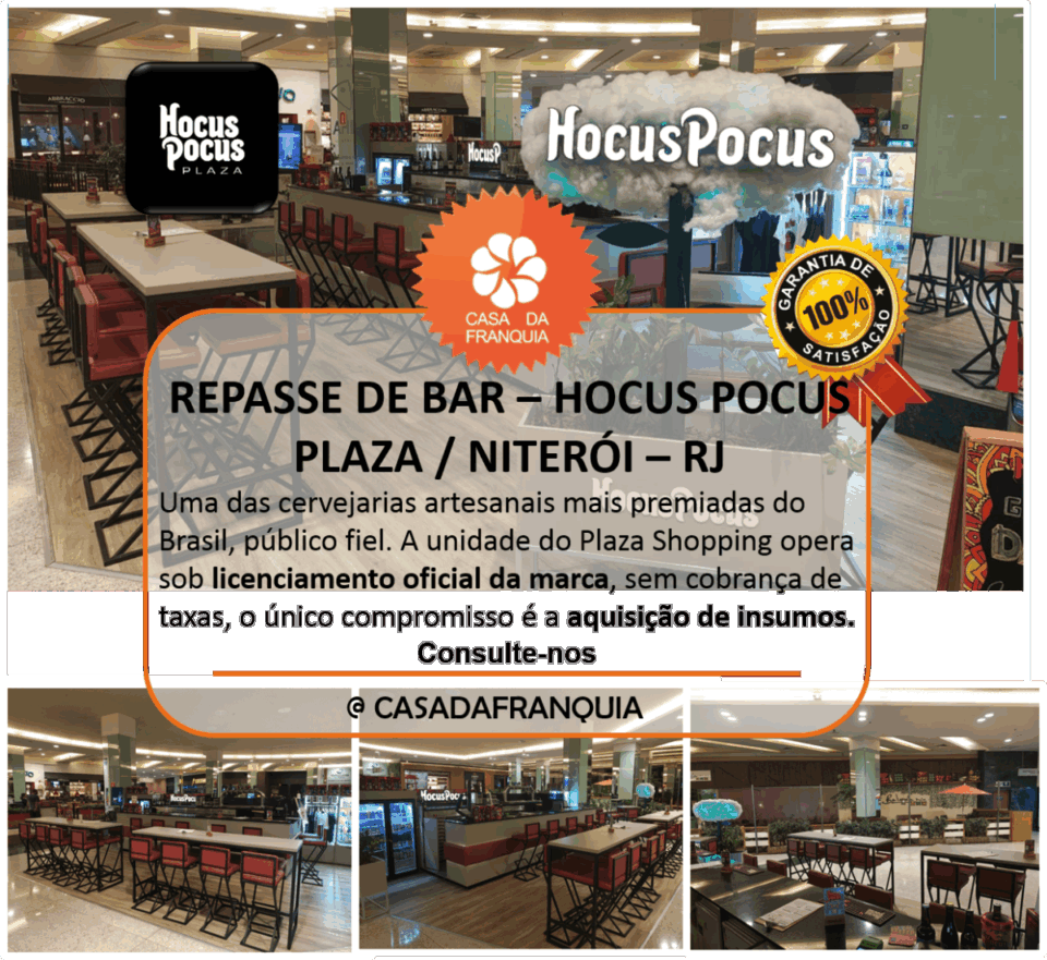 🍺 URGENTE – REPASSE DE BAR LICENCIADO – HOCUS POCUS PLAZA / NITERÓI – RJ
