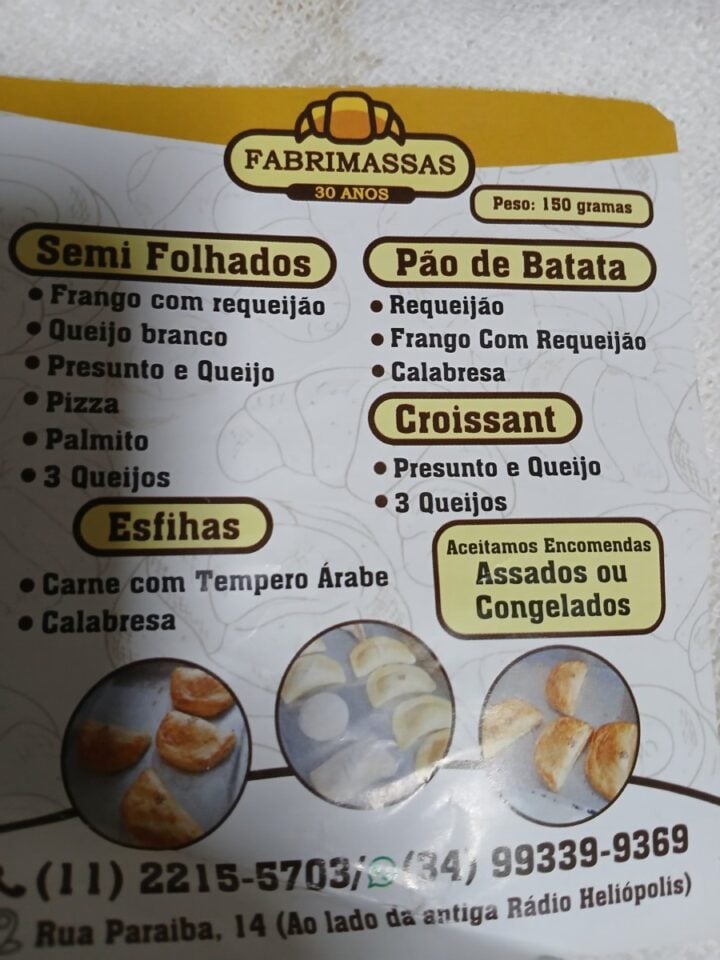 Fabrica de salgados semi Folhados