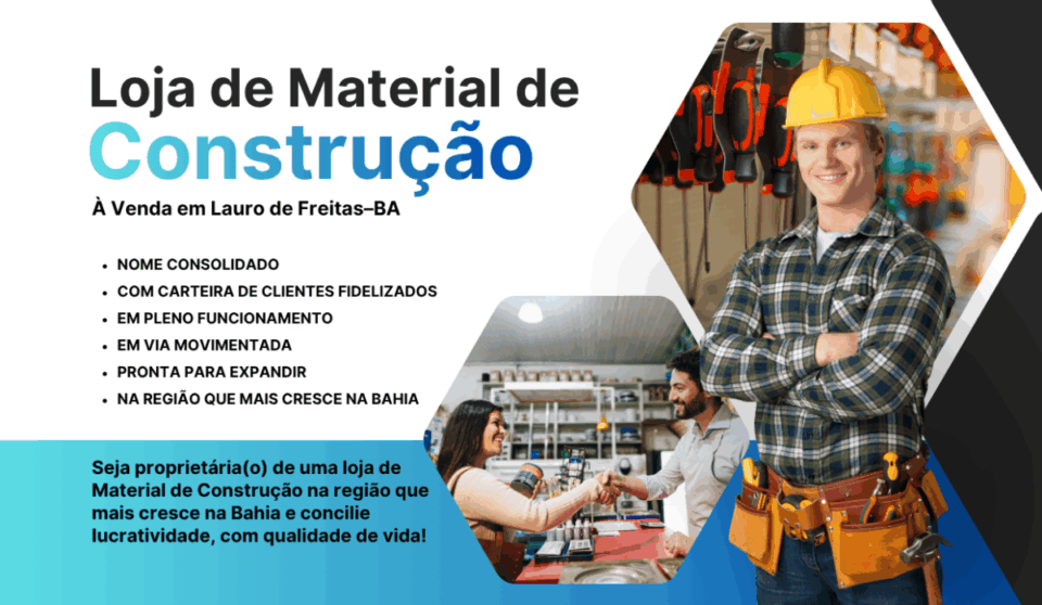 Cód261 – Loja de Material de Construção à Venda em Lauro de Freitas–BA