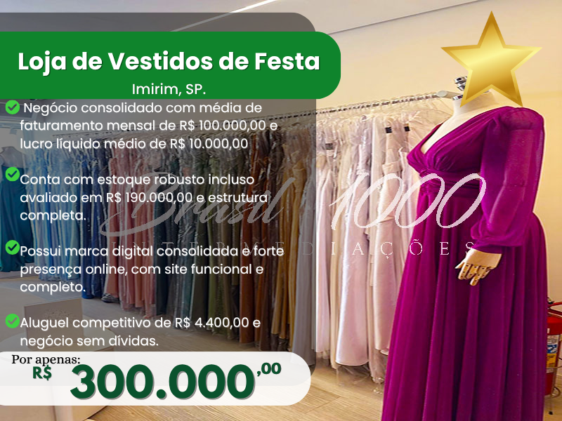 Loja de Vestidos de Festa no Imirim, SP Cod 114017