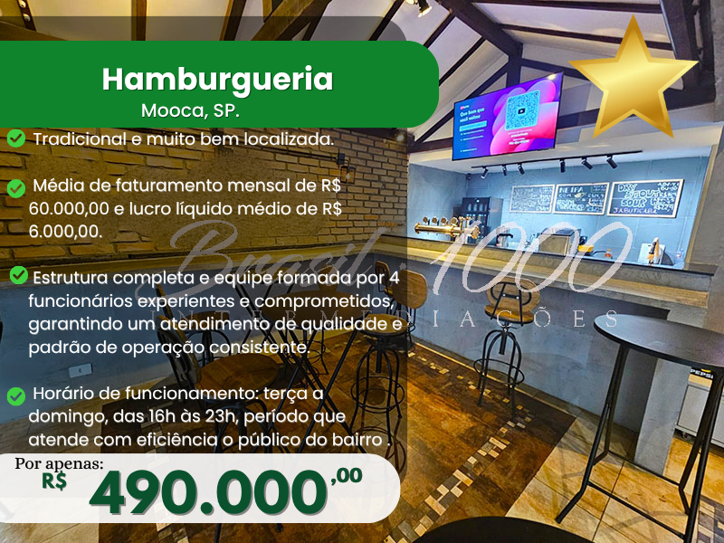 Hamburgueria na Mooca, SP Cod 114036