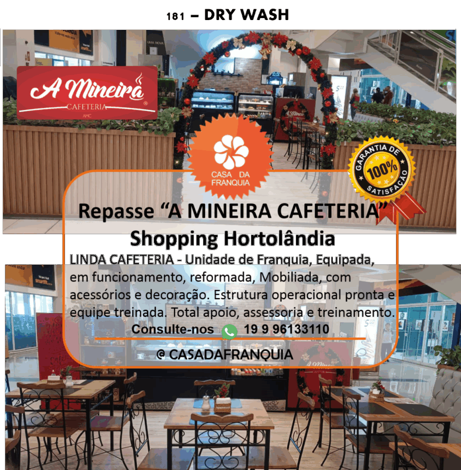 📣 REPASSE DE UNIDADE – A MINEIRA CAFETERIA – SHOPPING HORTOLÂNDIA 📣