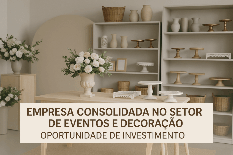 Negócio consolidado no setor de eventos e decoração
