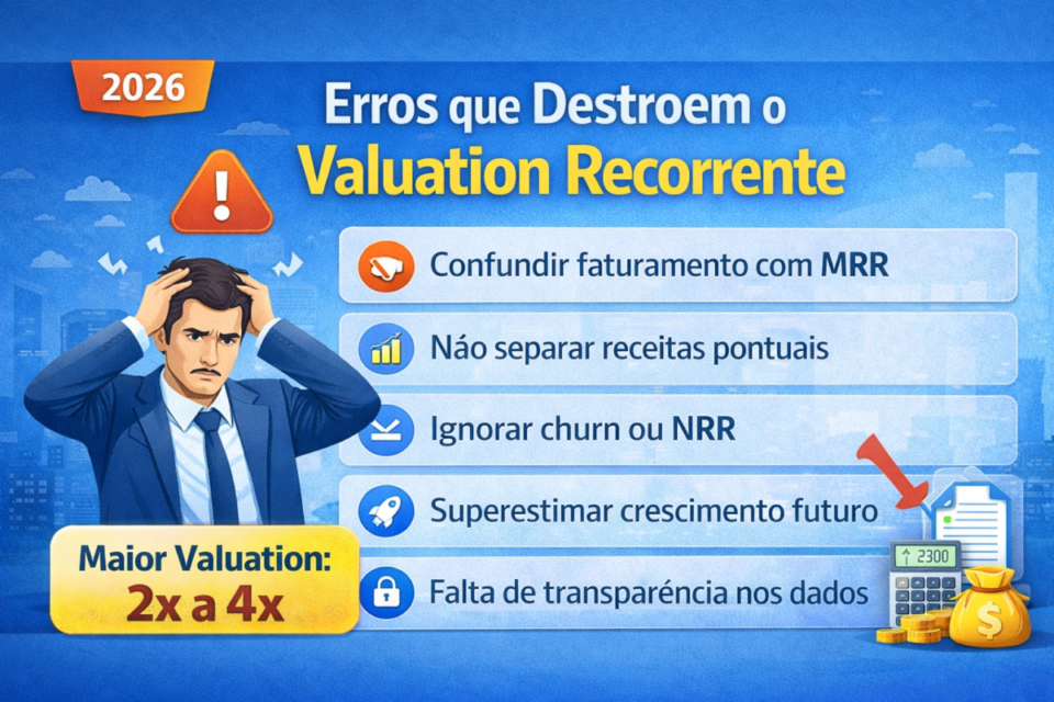 Principais erros que destroem o valuation de empresas baseadas em assinatura ou receita recorrente em 2026