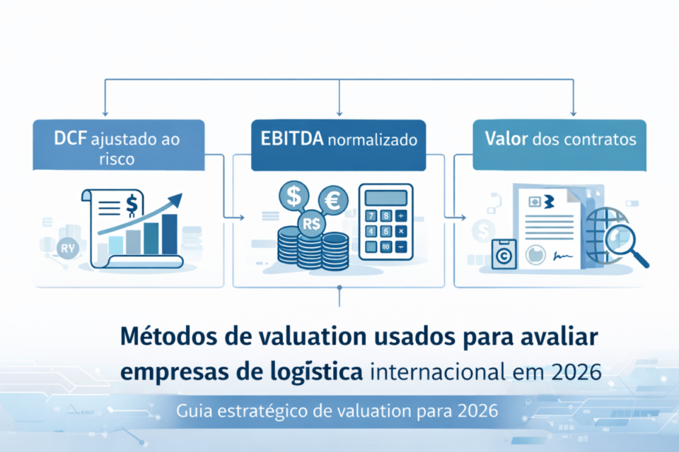 Principais riscos financeiros ao avaliar uma empresa de logística internacional em 2026, incluindo risco cambial, capital de giro, margem operacional e exposição global.