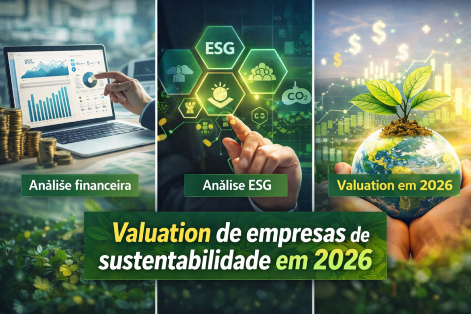 Valuation de empresas de sustentabilidade em 2026 no Brasil considerando análise financeira, critérios ESG e projeção de valor de mercado