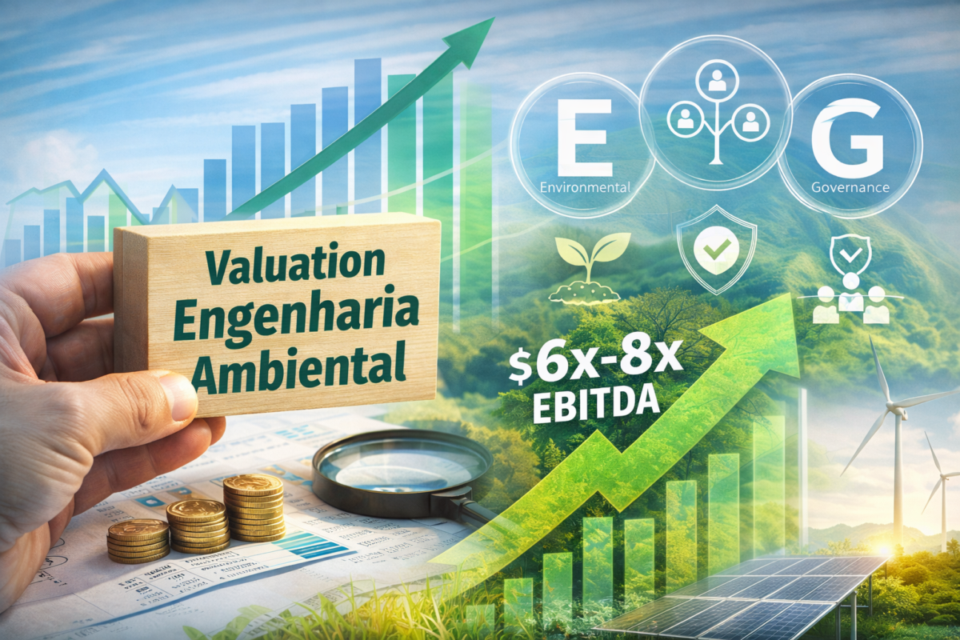Valuation de empresa de engenharia ambiental com foco em ESG e múltiplos de EBITDA entre 6x e 8x em 2026

vender uma empresa de engenharia ambiental