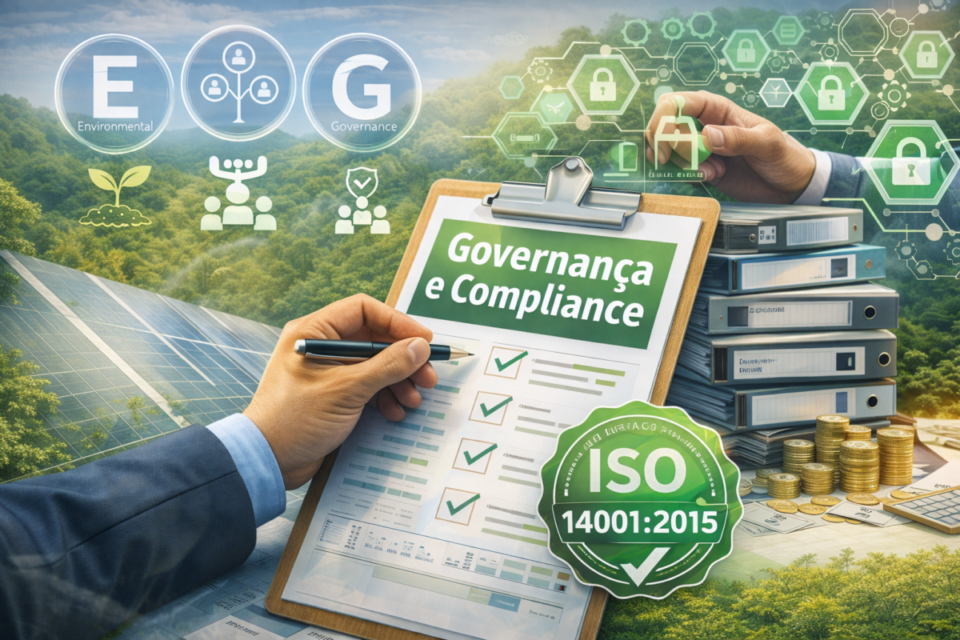 Governança e compliance em empresa de engenharia ambiental com foco em ESG, certificação ISO 14001 e estruturação para venda em 2026