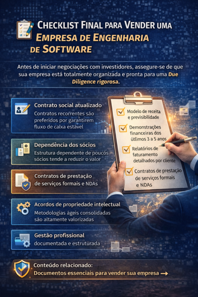 Checklist final para vender uma empresa de engenharia de software em 2026 com segurança
