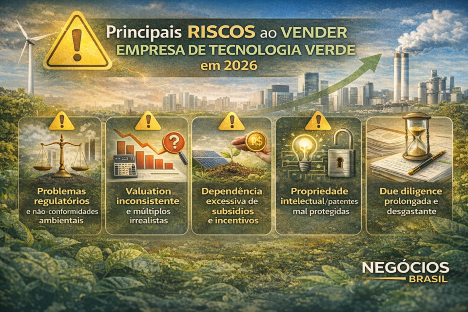 Principais riscos ao vender uma empresa de tecnologia verde em 2026
