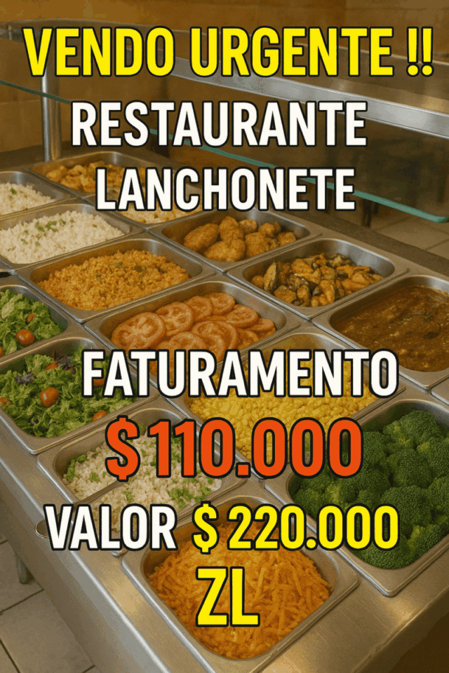 EXCELENTE OPORTUNIDADE DE NEGÓCIOS RESTAURANTE LUCRO LÍQUIDO 12000