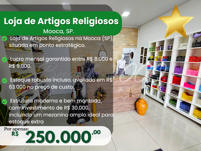 Loja de Artigos Religiosos na Mooca, SP  Cod 114145