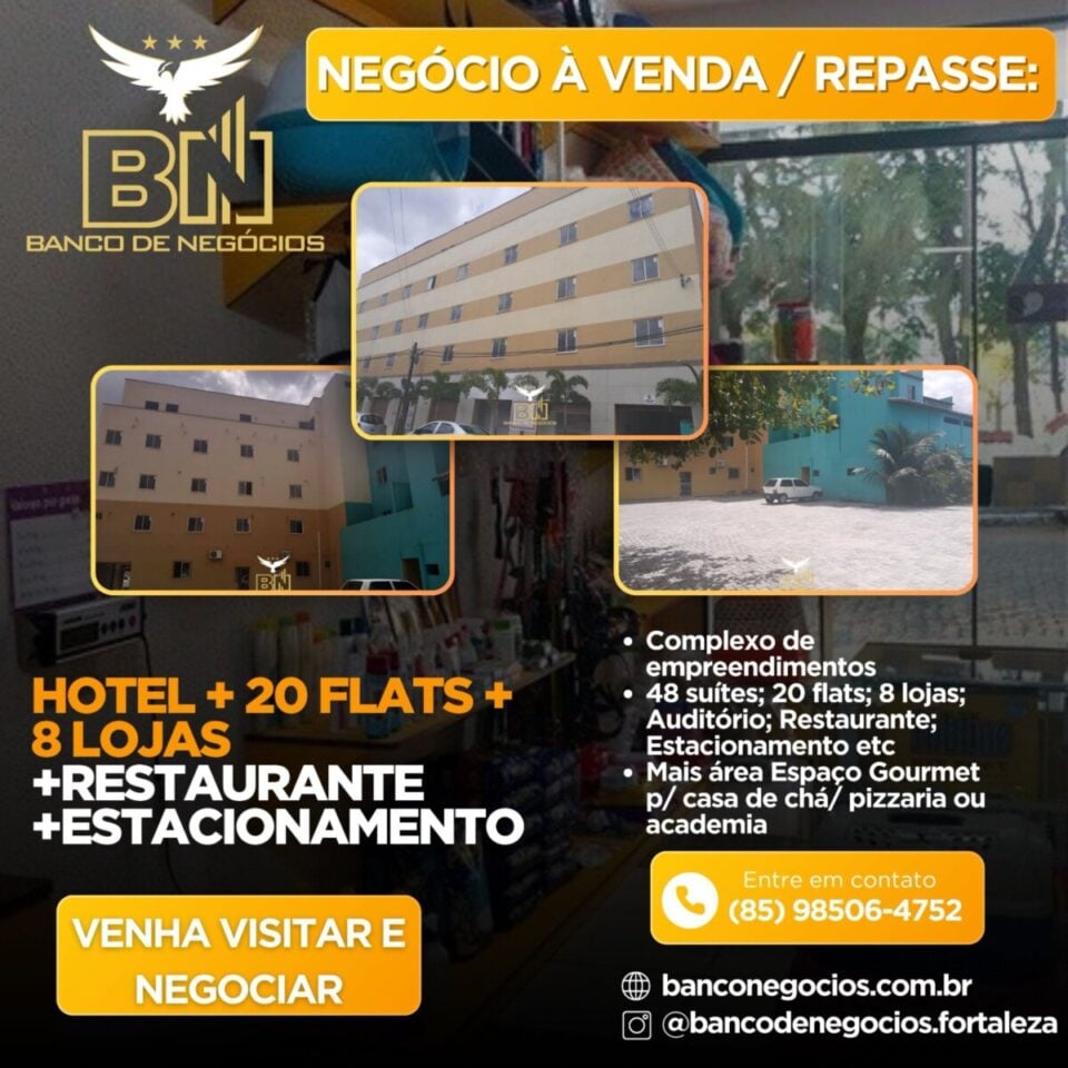 Hotel 49 suítes  30 Salas  11 Flats  8 Lojas Restaurante etc