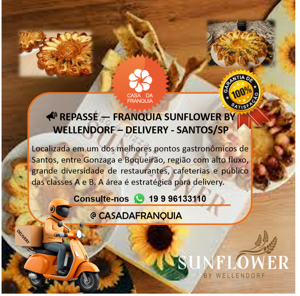 📣 REPASSE — FRANQUIA SUNFLOWER BY WELLENDORF – DELIVERY – SANTOS/SP