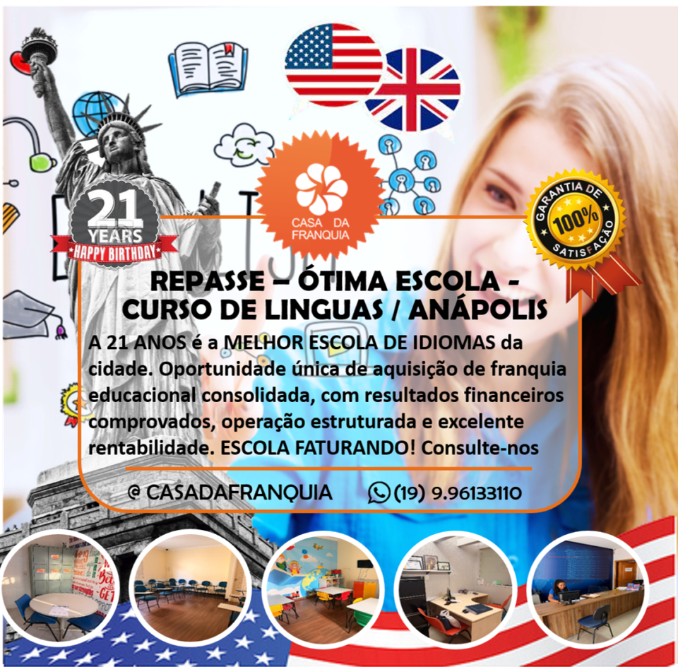 📌 REPASSE DE FRANQUIA ESCOLA DE IDIOMAS – ANÁPOLIS GO