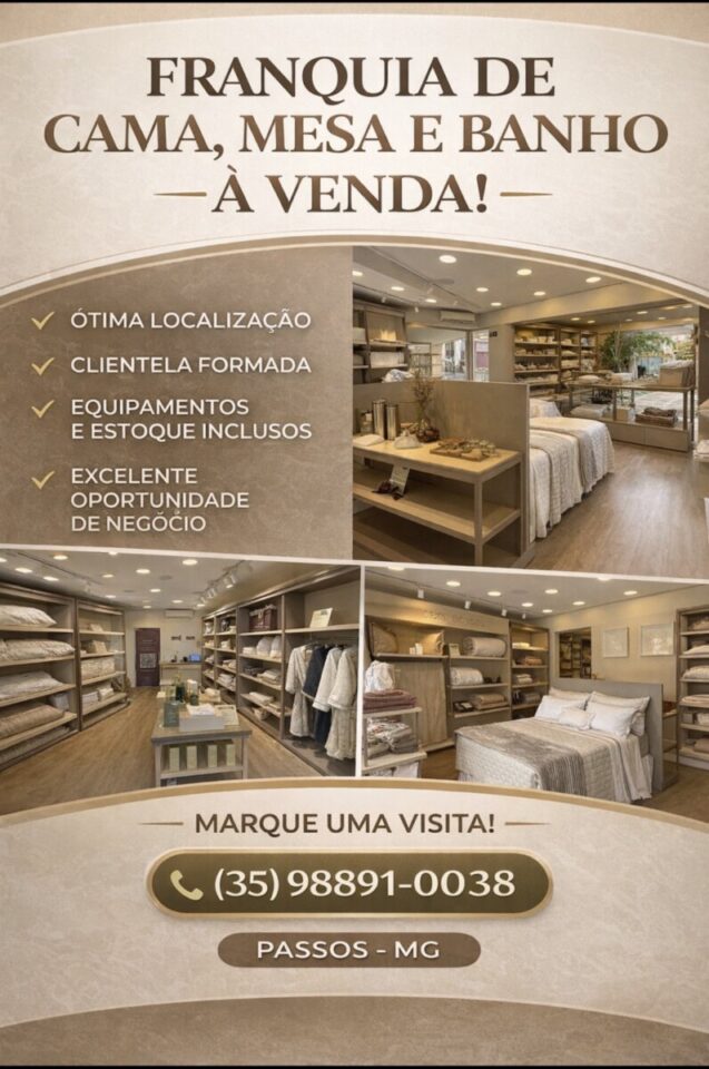 Oportunidade de Franquia em Passos MG