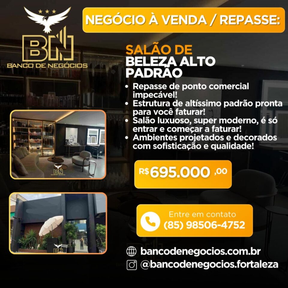 Salão de alto padrãoRepasse do ponto  estrutura Ref 2517