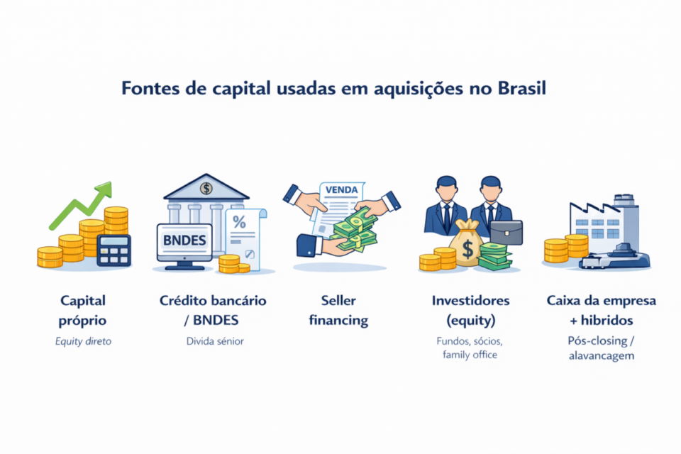 Fontes de capital usadas em empresas no Brasil