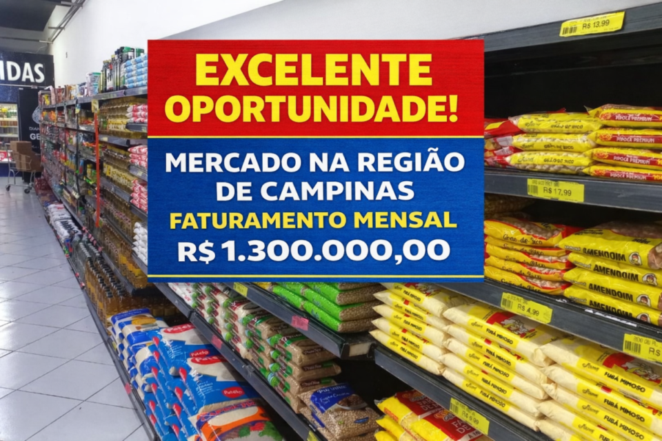 OPORTUNIDADE EXCEPCIONAL 🛒 MERCADO À VENDA – REGIÃO DE CAMPINAS