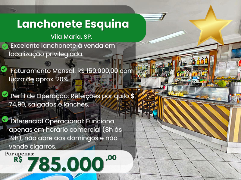 Lanchonete Esquina na Vila Maria, SP Cod 114304