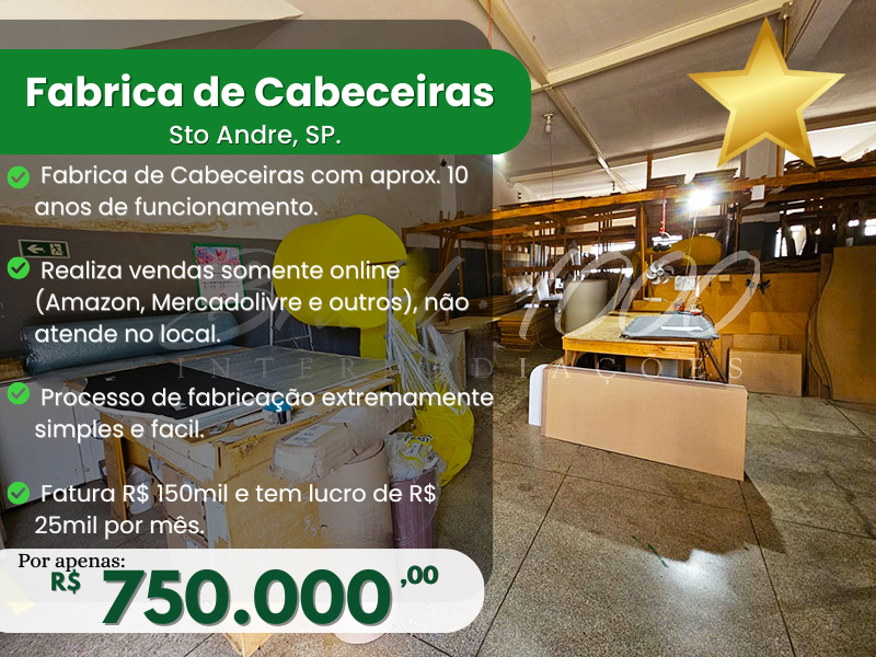 Fabrica de Cabeceiras em Sto Andre, SP  Cod 114259