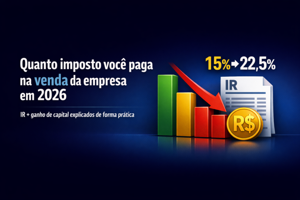 Quanto imposto você realmente paga na venda da empresa em 2026 (IR + ganho de capital)
