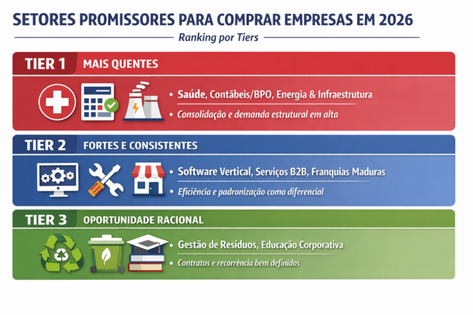 setores promissores para comprar empresas