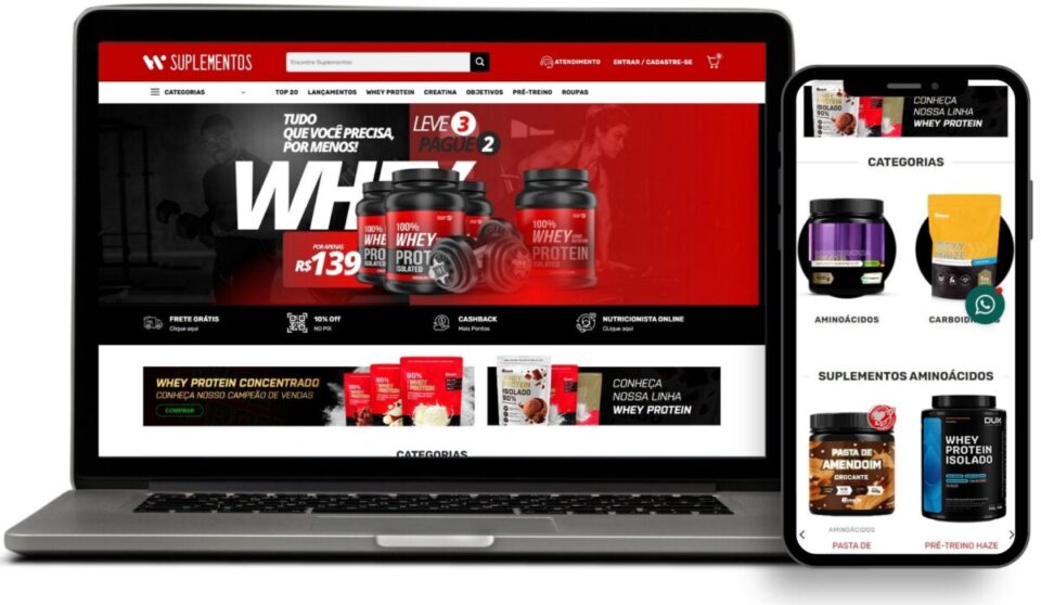 Loja e-commerce de Suplementos Alimentares e Vitaminas