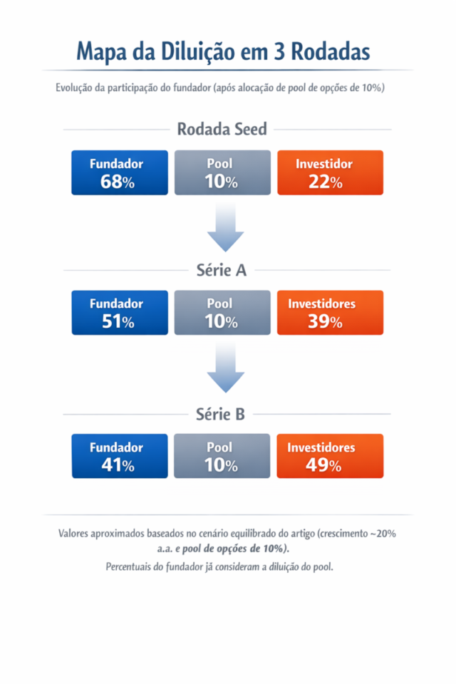 Mapa de diluição em 3 rodadas