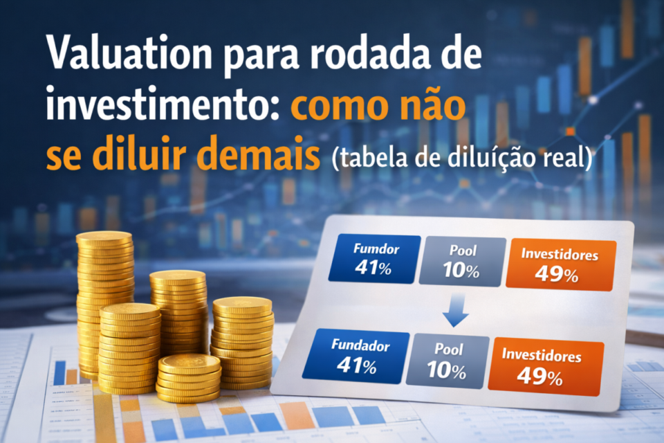 Valuation para rodada de investimento: como não se diluir demais (tabela de diluição real)