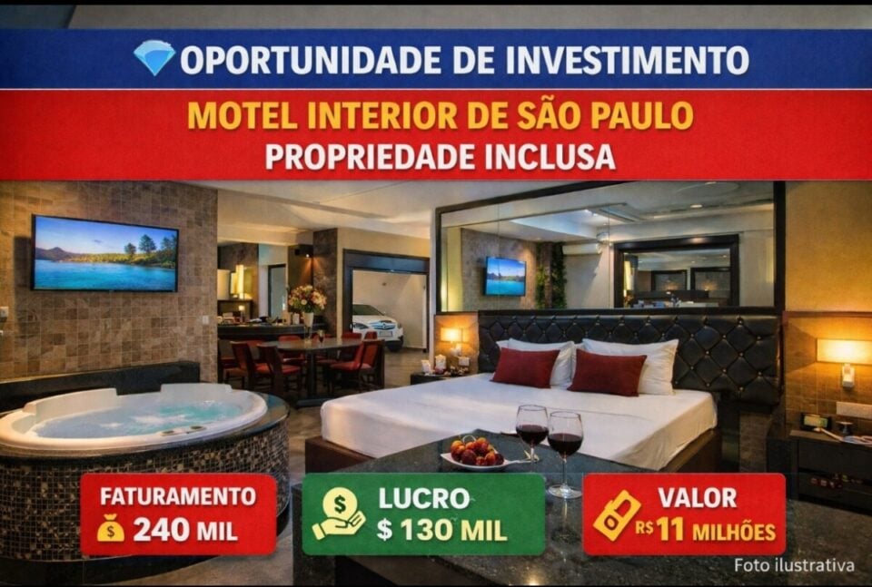 MOTEL À VENDA – ALTA RENTABILIDADE INTERIOR DE SÃO PAULO