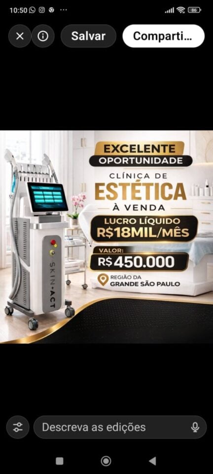 OPORTUNIDADE EXCLUSIVA FRANQUIA CLINICA DE ESTÉTICA REGIÃO GRANDE SP