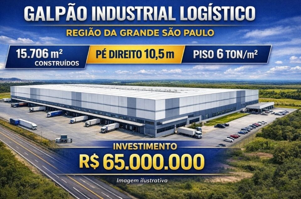 SENSACIONAL OPORTUNIDADE GALPÃO INDUSTRIAL LOGÍSTICO –   SP