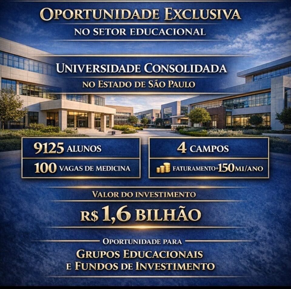 OPORTUNIDADE  EXCLUSIVA UNIVERSIDADE CONSOLIDADA NO ESTADO DE SÃO PAULO
