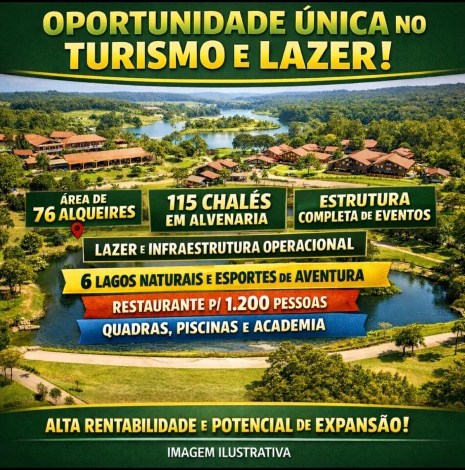 OPORTUNIDADE ÚNICA NO SETOR DE TURISMO E LAZER ATIVO COMPLETO E OPERACIONAL