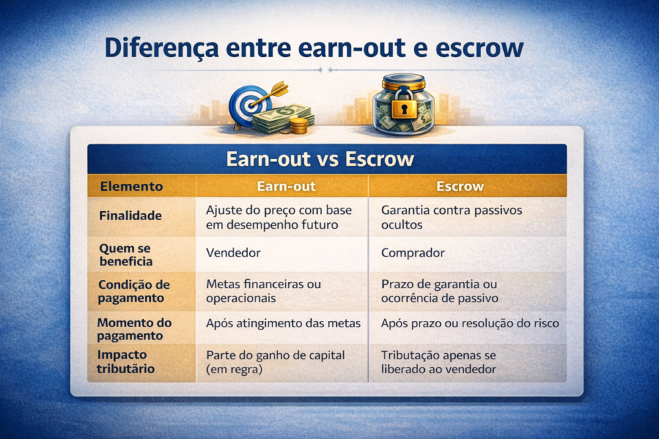 earn-out e escrow na venda de empresa